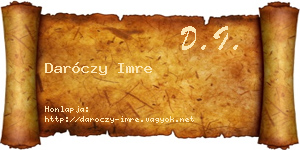 Daróczy Imre névjegykártya